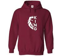 Stars and Stripes Sikh King Warrior Punjabi Lion Print Unisex Adult Pullover Hoodie (M, Burgundy)