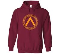 Stars and Stripes Spartan Warrior Shield Classic Unisex Kids Pullover Hoodie For Warriors (2XS, Wine, 9_11 Years)