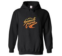 Stars and Stripes Sunset Curve Unisex Kids Pullover Hoodie For Music Lovers (XS, Black, 12_13 Years)