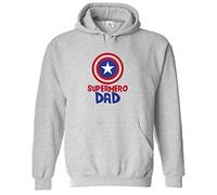 Stars and Stripes SuperHero Dad Classic Mens Adults Pullover Hoodie For Daddy (M, Sports Grey)