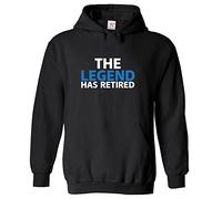 Stars and Stripes The Legend Has Retired Classic Unisex Adults Retirement Pullover Hoodie (XL, Black)