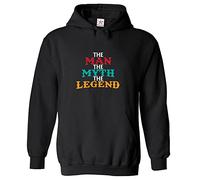 Stars and Stripes The Man The Myth The Legend Classic Unisex Adults Pullover Hoodie (XXL, Black)