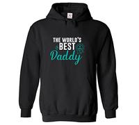 Stars and Stripes The World's Best Daddy Family Unisex Adults Pullover Hoodie (L, Black)