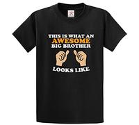 Stars and Stripes This is What an Awesome Big Brother Looks Like with Thumbs Up Unisex Classic Adults T-Shirt(XXL, Black)