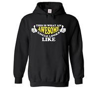 Stars and Stripes This is What an Awesome Uncle Looks Like Classic Mens Adults Pullover Hoodie for Uncles (M, Black)