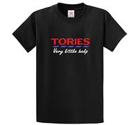 Stars and Stripes Tories Very Little Help Classic Unisex Political Support Adults T-Shirt(XL, Black)