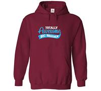 Stars and Stripes Totally Awesome Big Brother Classic Unisex Kids Pullover Hoodie for Brothers (4XS, Wine, 5_6 Years)