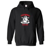 Stars and Stripes Training To Go Super Saiyan Cartoon Unisex Adults Pullover Hoodie (XXL, Black)