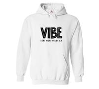 Stars and Stripes Vibe Teri Meri Mildi Aa Punjabi Song Funny Print Unisex Adult Pullover Hoodie (S, White)