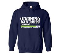 Stars and Stripes Warning Dad Jokes Loading Please Prepare Yourself Adults Pullover Hoodie (XXL, Navy)