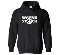 Stars and Stripes Wayne Stock Funny Retro 90s Unisex Kids Pullover Hoodie (2XS, Black, 9_11 Years)