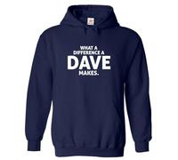 Stars and Stripes What A Difference Dave Makes Funny Sarcasm Joke Unisex Adults Pullover Hoodie (XL, Navy)