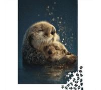 Stars at NightJigsaw Puzzles 1000 Pieces for Adults Puzzle Educational GamesLittle Otter Hugging His Mother
