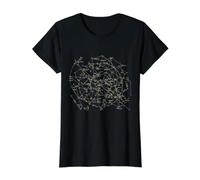 Stars Constellations Astronomy Cosmos Galaxy Value Graphic T-Shirt, Women, Black, M