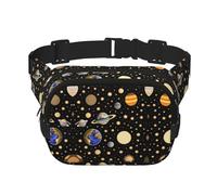 Stars Earth and Darkness Square Double-Layer Waist Bag for Outdoor Activities Such as Sports, Travel, Hiking, Cycling