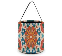 Stars Eastern Pattern Halloween Candy Buckets Reusable Tote Candy Bag - Trick Or Treat Goody Bag with Handles