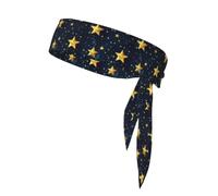 Stars Eastern Pattern Print Headbands Soft Unisex Adjustable Headwraps, Hair Athletic Bands For Running, Tennis, Sports