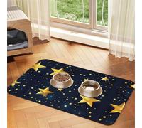 Stars Eastern Patternprint Pet Absorbent Leather Tablecloth,Wipe Clean Quick Dry,Food Mat For Small Animals