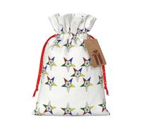 Stars Eastern Stars Print Christmas Gift Bag,Storage Sack With Tags,Reusable Christmas Gift Package Bag