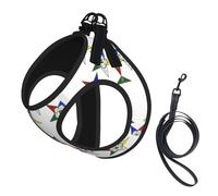 Stars Eastern Stars Print Small Dog Harness And Leash Set, Adjustable Soft Vest With 360° Reflective Straps For Cats Puppy