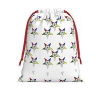 Stars Eastern Stars Printing Drawstring Gift Bag With Red Ribbon Soft Stylish For Christmas Halloween Fits Card Candies