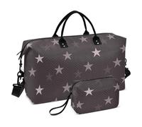 Stars Gray Overnight Travel Duffel Bag Overnight Bag Sports Gym Tote Bag with Toiletry Bag for Sports Waterproof