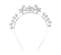 Stars Halo Stars Halo Crown, Rhinestone Headbands Star Headband Silver BriCrown, Rhinestone Headbands Star Headband Silver Bridal Crowns and Tiara Party Wedding Hair Accessories for Women Boho Wedding