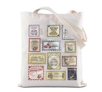 Stars Hollow Stamp Collection Tote Bag Luke's Diner Reusable Grocery Shopping Bag Autumn Pumpkin Season Shoulder Bag (Gilmore Stamp Tote)