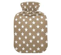 Stars Khaki Hot Water Bottle with Cover for Pain Relief Hot Water Bed Warmer for Arthritis, 1L