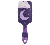 Stars Moon Cloud Design Amethyst smooth curly hair brush Designed scalp massage for blow drying for Wet & Dry Hair with Ergonomic handle