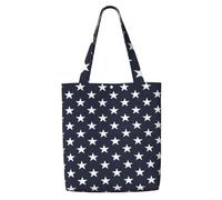 Stars Navy Blue White,Reusable Grocery Bags Shopping Tote Bags Large Capacity Canvas Shoulder bag