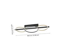 Stars of Light LED ceiling lamp, Lanacera, black and gold, 96 cm