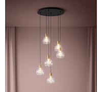 Stars of Light LED hanging light, Terque, brass, Ø 54 cm, 6-bulb