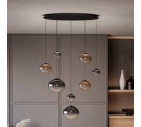 Stars of Light Pantoja Hanging Light, Black/Amber, 96cm, 8-bulb