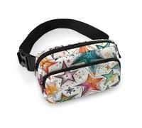 Stars of Many Colors Fanny Pack for Men Women, Durable Sling Chest Bag with Adjustable Strap & Large Pocket, Small Crossbody Bag for Running, Hiking, Cycling, Travel