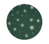 Stars On A Green Background Print Round Mouse Pad 8 in, Non-Slip Gaming,Laptop Desk Pad