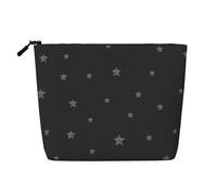 Stars On Black Background, Cosmetic Bag Imitation Linen Makeup Bag Portable Travel Toiletry Bag