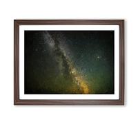 Stars Over Mexico In Abstract Modern Art Framed Wall Art Print, Ready to Hang Picture for Living Room Bedroom Home Office Décor, Walnut A4 (34 x 25 cm)