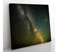 Stars Over Mexico in Abstract Modern Canvas Wall Art Print Ready to Hang, Framed Picture for Living Room Bedroom Home Office Décor, 50x50 cm (20x20 Inch)