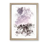 Stars Over The Dolomites In Italy Watercolour Modern Framed Wall Art Print, Ready to Hang Picture for Living Room Bedroom Home Office Décor, Oak A4 (34 x 25 cm)