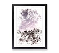 Stars Over The Dolomites In Italy Watercolour Modern Framed Wall Art Print, Ready to Hang Picture for Living Room Bedroom Home Office Décor, Black A3 (34 x 46 cm)