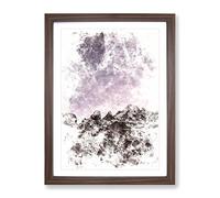 Stars Over The Dolomites In Italy Watercolour Modern Framed Wall Art Print, Ready to Hang Picture for Living Room Bedroom Home Office Décor, Walnut A2 (64 x 46 cm)