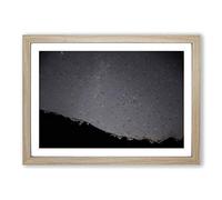 Stars Over The Lake District in Abstract Framed Print | A2 Oak Framed Wall Art | Ready to Hang | Abstract Space Picture | Living Room Bedroom Lounge Office