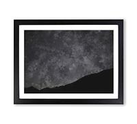 Stars Over The Lake District Painting Modern Art Framed Print | A4 Black Framed Wall Art | Ready to Hang | Modern Space Picture | Living Room Bedroom Lounge Office