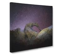 Stars Over the Rock Canvas Print | Gallery Wrapped 30mm Frame Wall Art | 14x14 inches | Ready to Hang | Abstract Space Picture | Living Room Bedroom Lounge Office