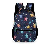 Stars Pattern Rucksack Primary Kids Age 9 Primary Kids Five-Pointed Star Backpack Year 4 Children Stylish School Bag 43x32x15cm for Weekend Travel Books Notebooks