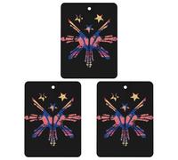 Stars Philippines Flag Funny Car Air Fresheners 3pcs Long Lasting Scent Automotive Hanging Scented Cards Tablets