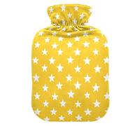 Stars Pineapple Yellow Hot Water Bottle with Cover for Pain Relief Hand Feet Warmer for Women, 1L