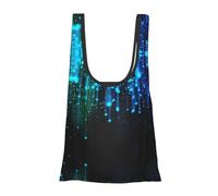 Stars Print Reusable, Foldable,Washable Grocery Bags Foldable in A Pouch Eco Tote Shopping Bag,Daily Shopping Loading