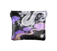 Stars Purple Shining Dragon Women's Small Leather Change Purse Waterproof Mini Change Wallet Coin Pocket for Women